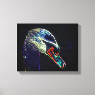 Fantasy Swan Abstract Animal Art  Canvas Print