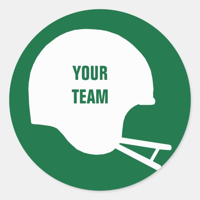 Fantasy Team Football Helmet Classic Round Sticker (Front)