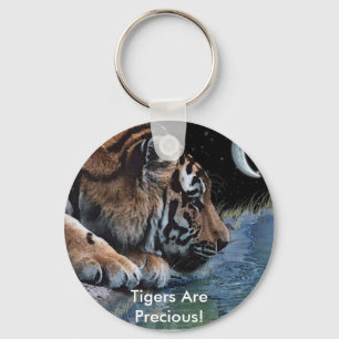Fantasy Tiger & Moon Keychain