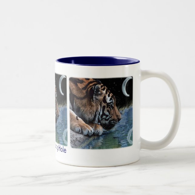 Fantasy Tiger & Moon Two-Tone Coffee Mug (Right)