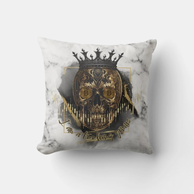Fantasy Trade Design | Crypto Btc | Affirmations Throw Pillow (Front)