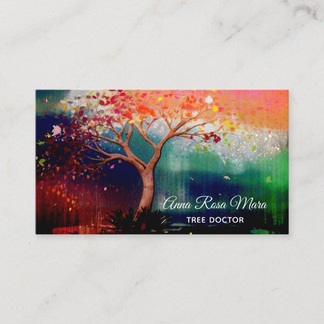 *~* Fantasy Tree Ethereal QR AP82 Business Card (Front)