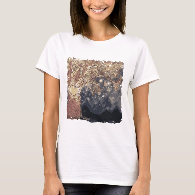 Fantasy tree heart T-Shirt (Front)