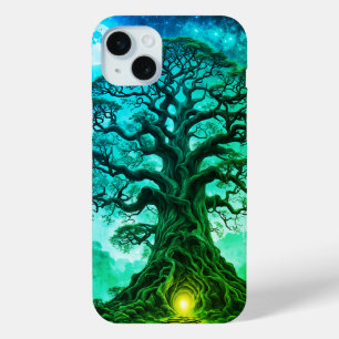 Fantasy tree with light of hope iPhone 15 mini case