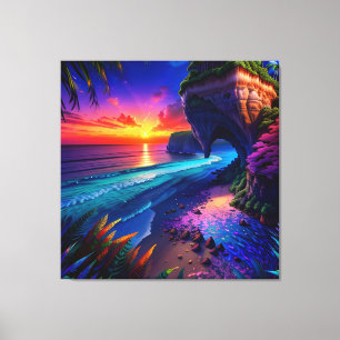 Fantasy Tropical Beach Four Canvas Print