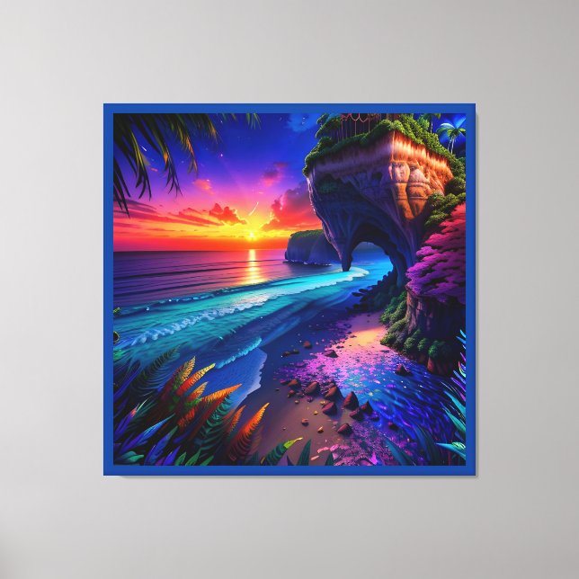 Fantasy Tropical Beach Four Canvas Print (Front)