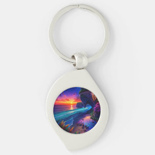 Fantasy Tropical Beach Four Keychain
