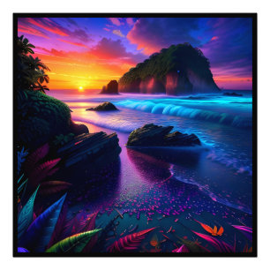 Fantasy Tropical Beach One Photo Print