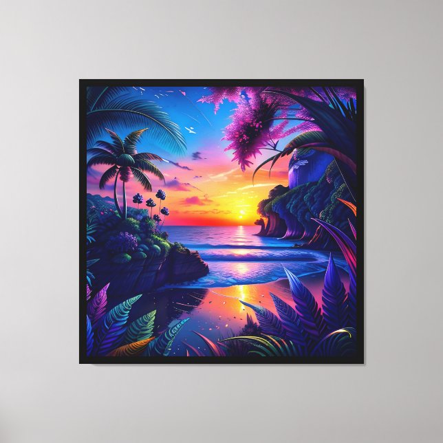 Fantasy Tropical Beach Two Canvas Print (Front)