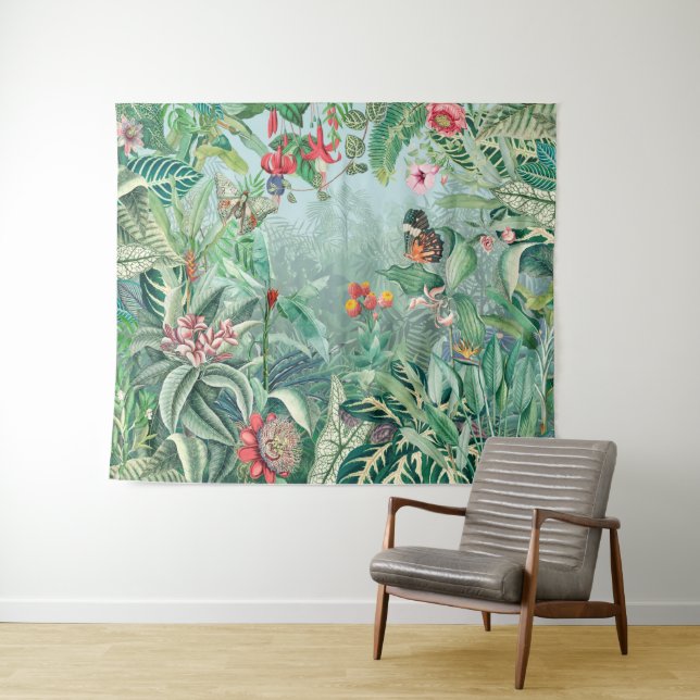 Fantasy Tropical Jungle Tapestry (In Situ (Horizontal))