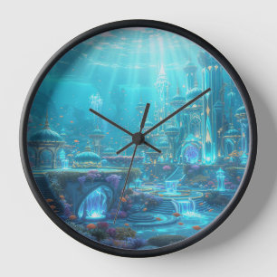 Fantasy Underwater City Wall Clock
