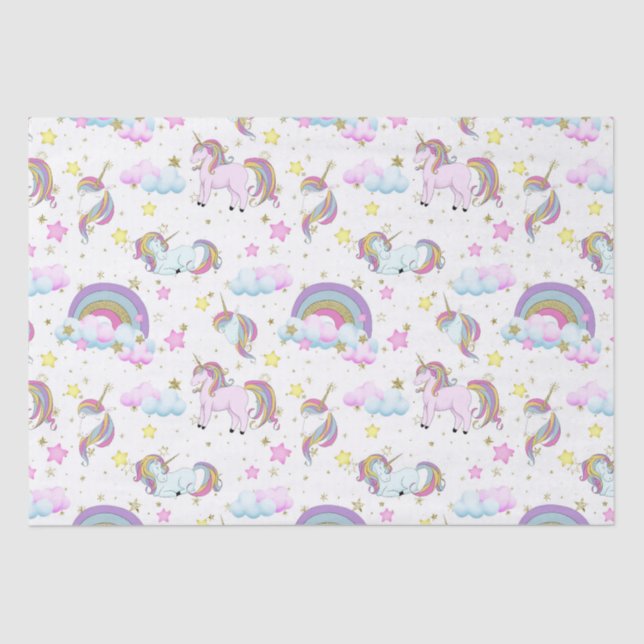 Fantasy unicorn pattern girls party tissue tissue paper (Front)
