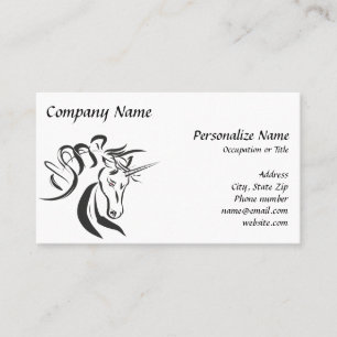 Fantasy Unicorn Sketch Drawing Artwork Business Card
