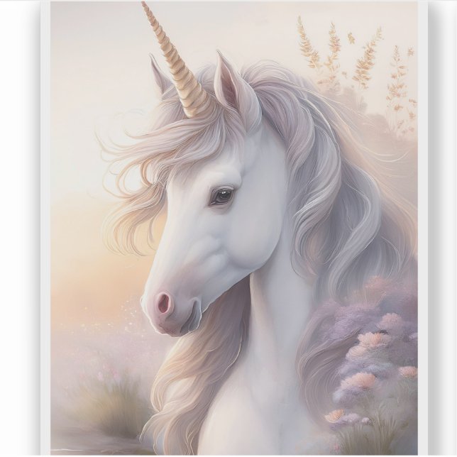 Fantasy Unicorn Transparent Sticker (Front)