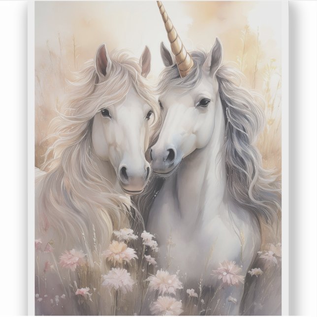 Fantasy Unicorn Transparent Sticker (Front)