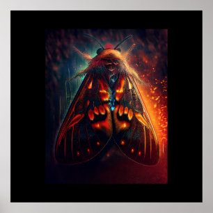Fantasy Version Of A Clown Face Tiger Moth Poster