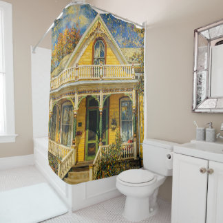Fantasy Victorian Yellow House Shower Curtain