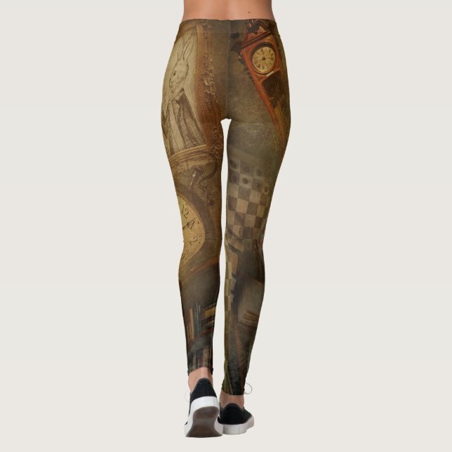 Fantasy Vintage Alice in Wonderland Leggings (Back)