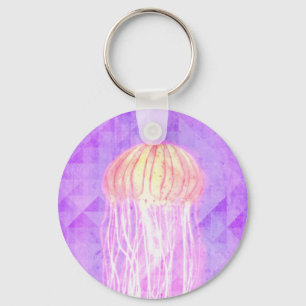 Fantasy Violet Purple Artistic Jellyfish Keychain