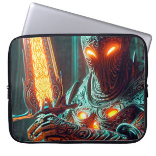 Fantasy warrior robot laptop sleeve