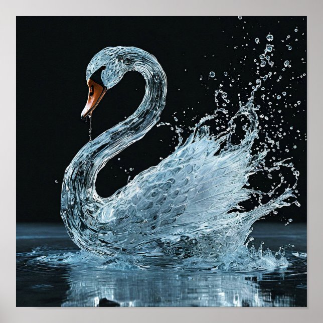 💧 Fantasy Water Swan Mystic Fluid Elegance Dream  Poster (Front)