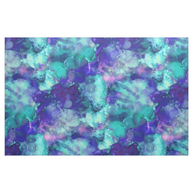 fantasy watercolors, in cool blue tones : fabric (Yard)