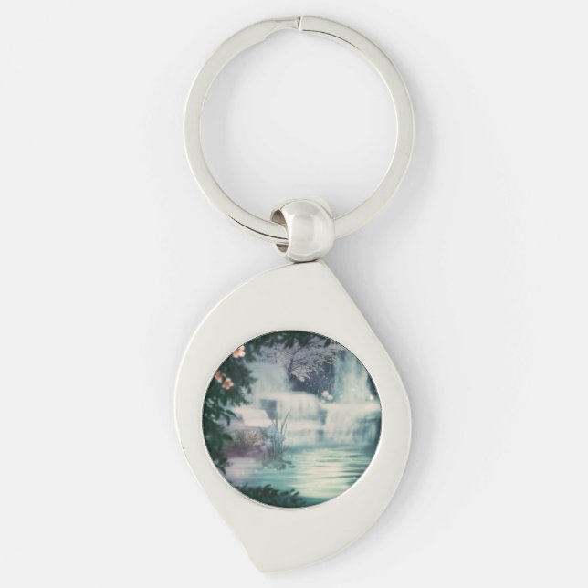 Fantasy Waterfall Cascade Keychain (Front)