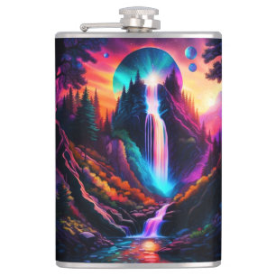 Fantasy Waterfall Hip Flask