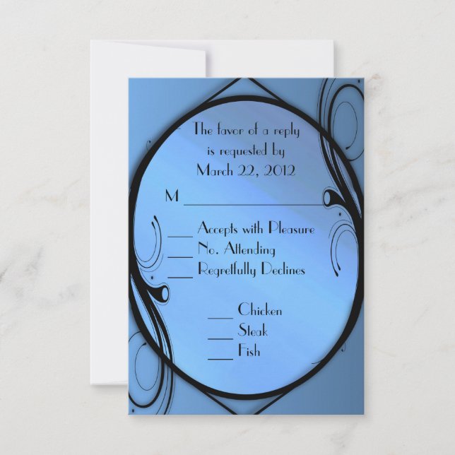 Fantasy Wedding RSVP with Menu Choice (Front)