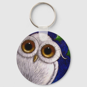FANTASY WHITE BABY SNOWY OWL Keychain