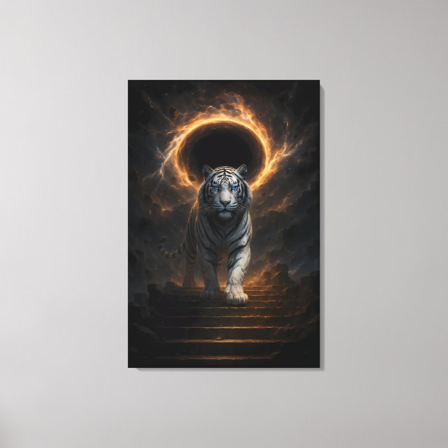 Fantasy White Tiger – Mystic Aura Series Canvas Print (Front)