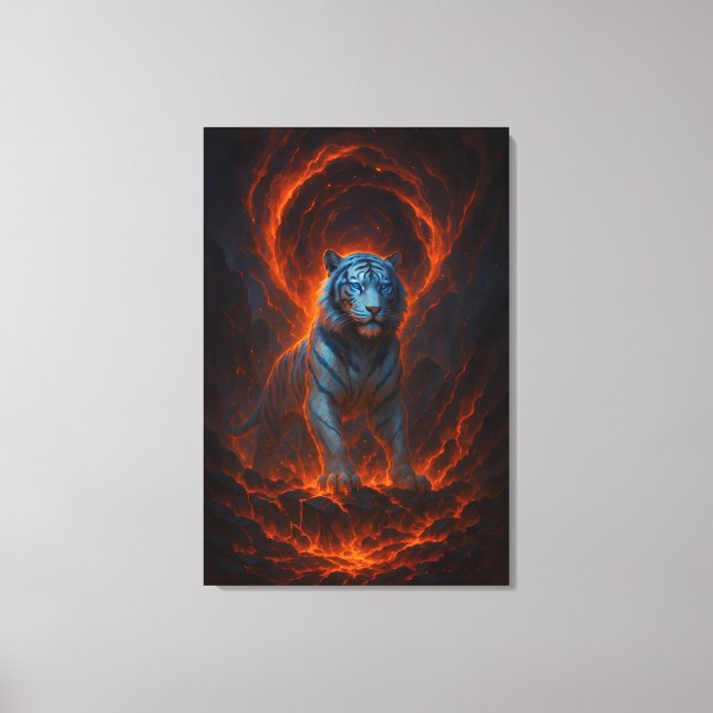 Fantasy White Tiger – Mystic Aura Series Canvas Print (Front)