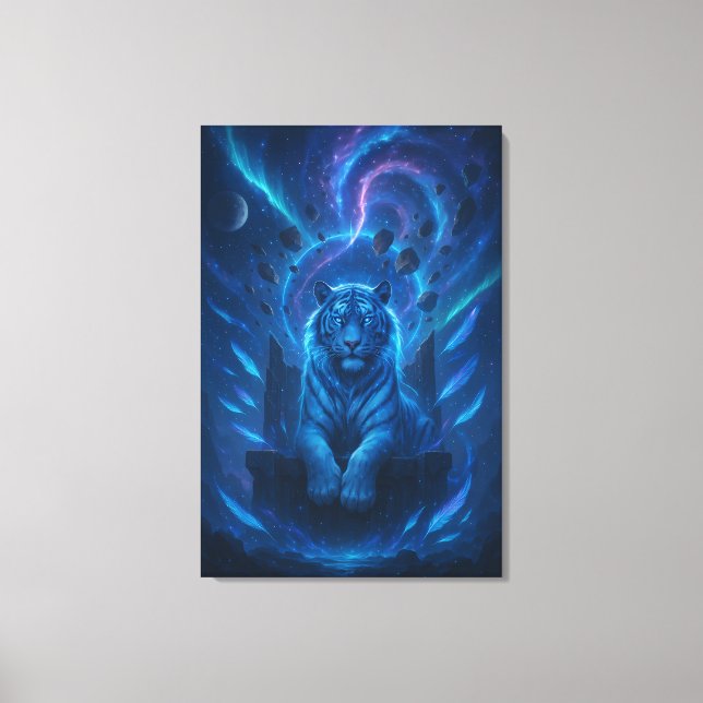 Fantasy White Tiger – Mystic Aura Series Canvas Print (Front)