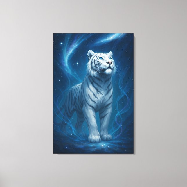 Fantasy White Tiger – Mystic Aura Series Canvas Print (Front)