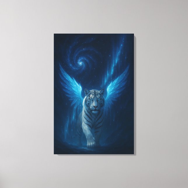 Fantasy White Tiger – Mystic Aura Series Canvas Print (Front)