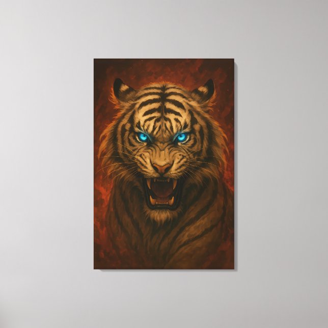 Fantasy White Tiger – Mystic Aura Series Canvas Print (Front)