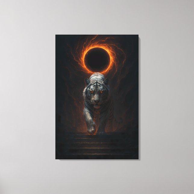 Fantasy White Tiger – Mystic Aura Series Canvas Print (Front)
