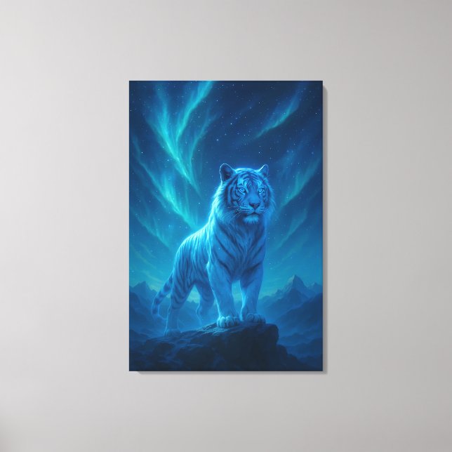 Fantasy White Tiger – Mystic Aura Series Canvas Print (Front)
