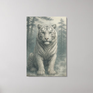 Fantasy White Tiger – Mystic Aura Series ManJian Canvas Print