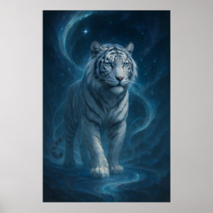 Fantasy White Tiger – Mystic Aura Series ManJian Poster