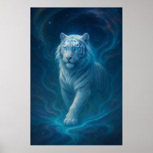 Fantasy White Tiger – Mystic Aura Series ManJian Poster