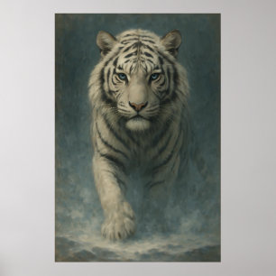 Fantasy White Tiger – Mystic Aura Series ManJian Poster