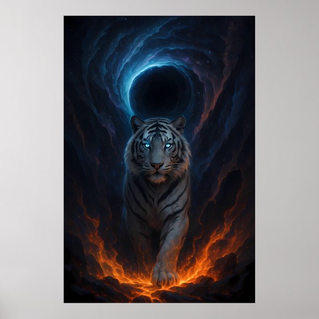 Fantasy White Tiger – Mystic Aura Series Poster (Front)