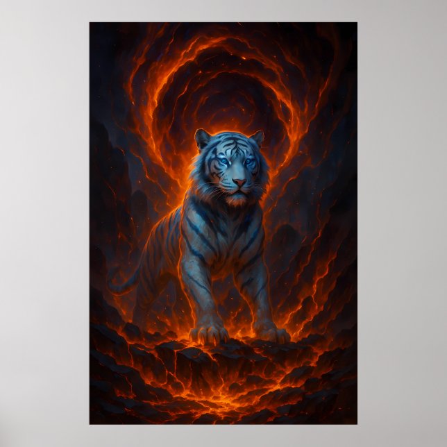 Fantasy White Tiger – Mystic Aura Series Poster (Front)