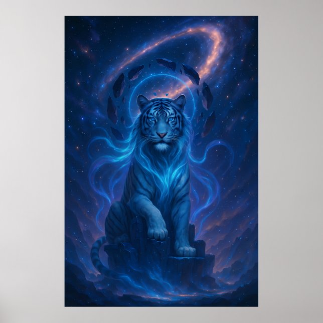 Fantasy White Tiger – Mystic Aura Series Poster (Front)