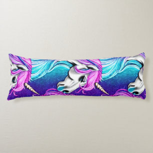 Fantasy White Unicorn Seamless Pattern Body Pillow
