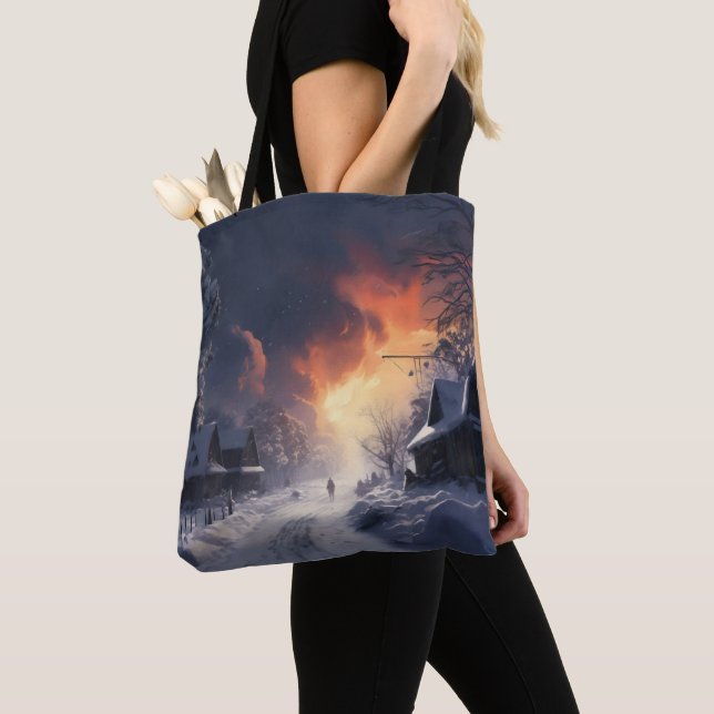 Fantasy Winter Landscape Tote Bag (Close Up)