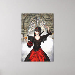 Fantasy Witch - Medieval Castle Halloween Art Canvas Print