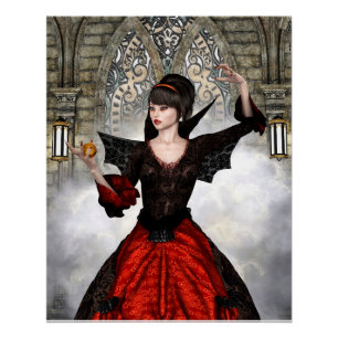 Fantasy Witch - Medieval Castle Halloween Art Poster