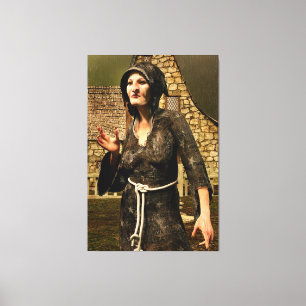 Fantasy Witch Medieval Village Halloween Canvas Print